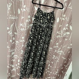 Black and white floral maxi dress